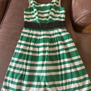 Green and White Striped Women’s Dress